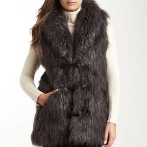 Candela Indigo Faux Fur Mahala Vest Size Small